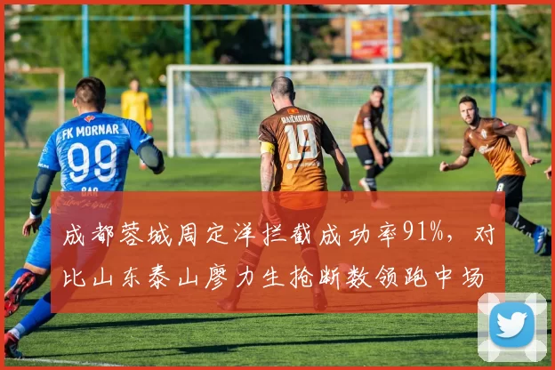 成都蓉城周定洋拦截成功率91%，对比山东泰山廖力生抢断数领跑中场榜单